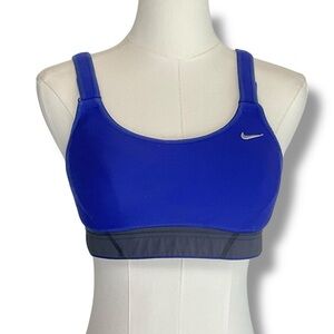 Nike‎ Swift Sports Bra Cobalt Blue Black Dri Fit Support Size Medium
